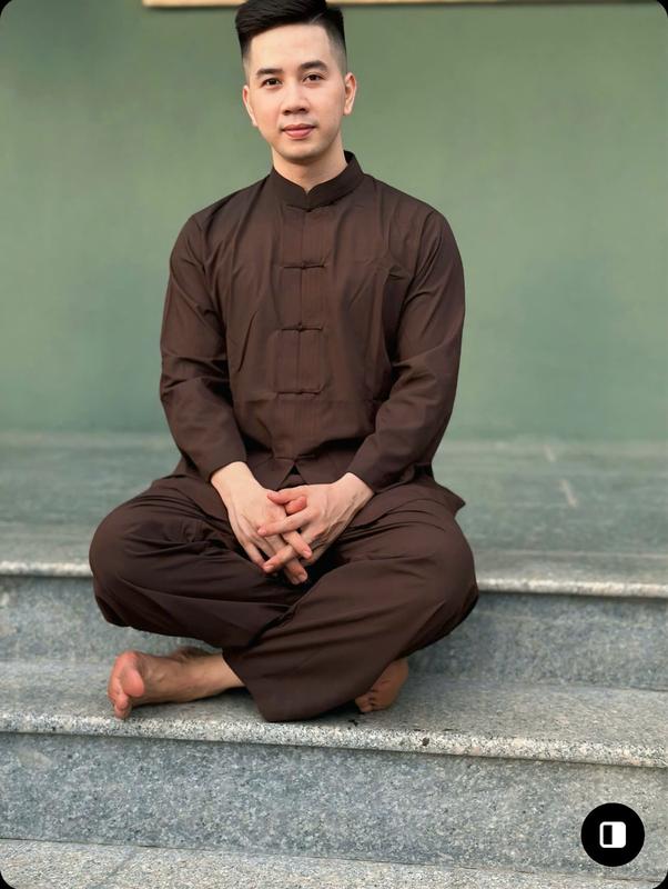  ĐỒ LAM ĐI CHÙA # MẪU Áo LÃNH TỤ - TAY DÀI - VẢI KATE - DÀNH CHO NAM Menswear 