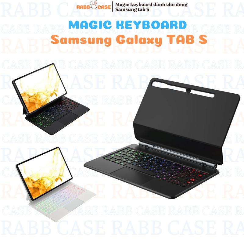 [TẶNG CHUỘT] Bao da bàn phím Smart Keyboard dành Samsung TAB S7/8/9 11”,12.4” có trackpad đa chạm, đèn LED nền RGB, kết nối Bluetooth