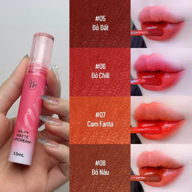 Mua 1 son kem Lỳ Ha-py tặng kèm 1 son thỏi Hapy và 1 cọ tán son 2