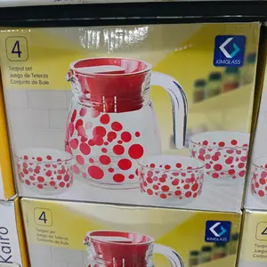 kimglass teapot set isi 3 gelas