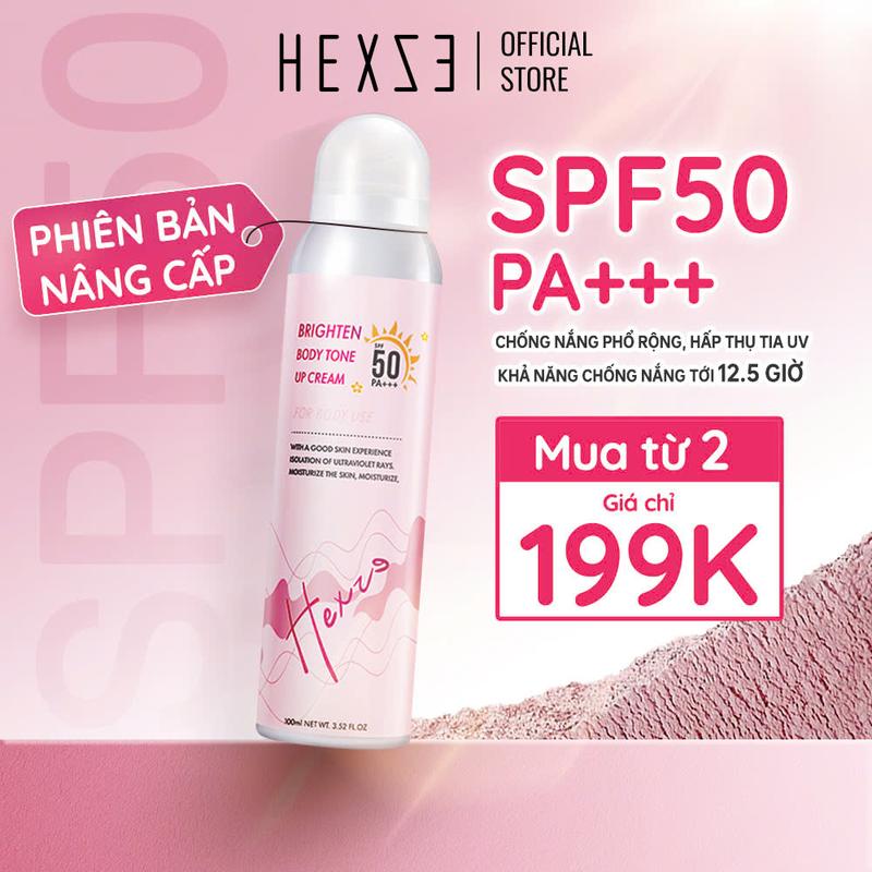 Xịt Chống Nắng HEXZE SPF50 PA+++ – HEXZE Moisturizing Sunscreen Spray SPF50 PA+++ 100ml