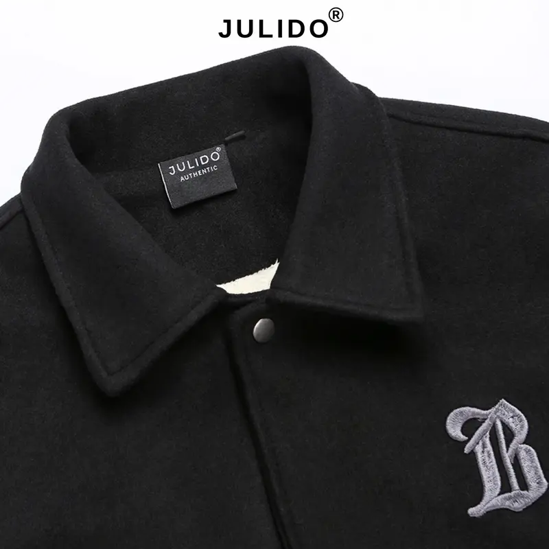 [DEAL MỞ BÁN] (Form Rộng) Áo khoác dạ lót lông Varsity nam nữ JULIDO, chất vải dạ ép dày dặn lót lông cừu cao cấp