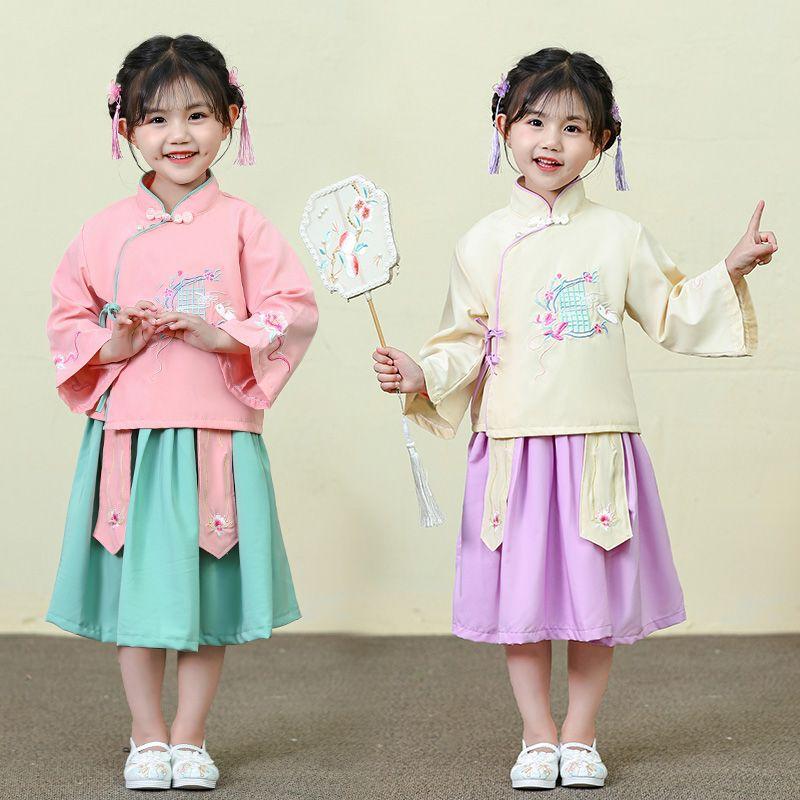 Bộ Trang Phục Hán Phục Trung Quốc Cho Bé Gái, Phong Cách Dân Tộc Cổ Điển Trang Phục Cổ Trang Dân Tộc, Bộ Đồ Hai Mảnh, Thích Hợp Cho Mùa Xuân Và Mùa Thu, Hàng Mới Về, 2022 / 2024 3