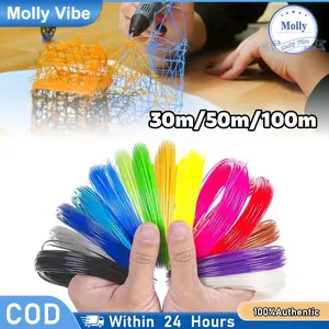 Refill 3D Pen Filament PLA 10/20 Warna - 3/5m 1.75mm, Cocok untuk Printer 3D