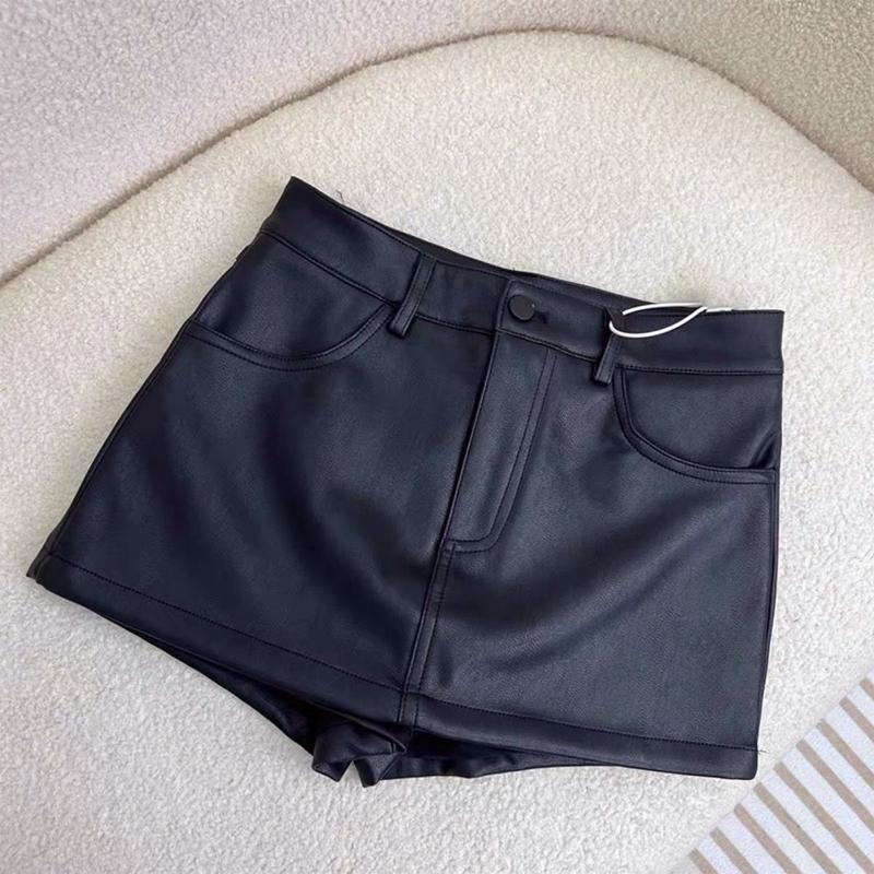 Váy Da PU, Màu Đen, Dành Cho Nữ, Cạp Cao, Dễ Phối Đồ, Váy Bodycon Chữ A, Gợi Cảm Và Cô Gái Nóng Bỏng, Váy Ngắn, Thích Hợp Cho Mùa Thu Và Mùa Đông, Quần 3
