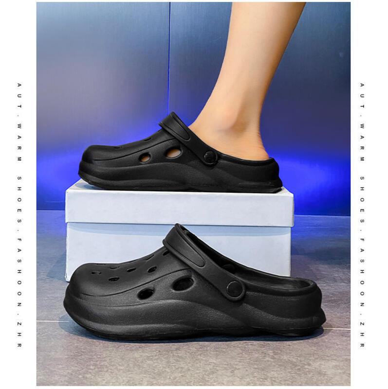 Product Introduction of Couple Hot Sale Brand Clogs Men Sandals Casual Shoes EVA Lightweight Sandles Unisex Colorful Shoes for Summer Beach 11