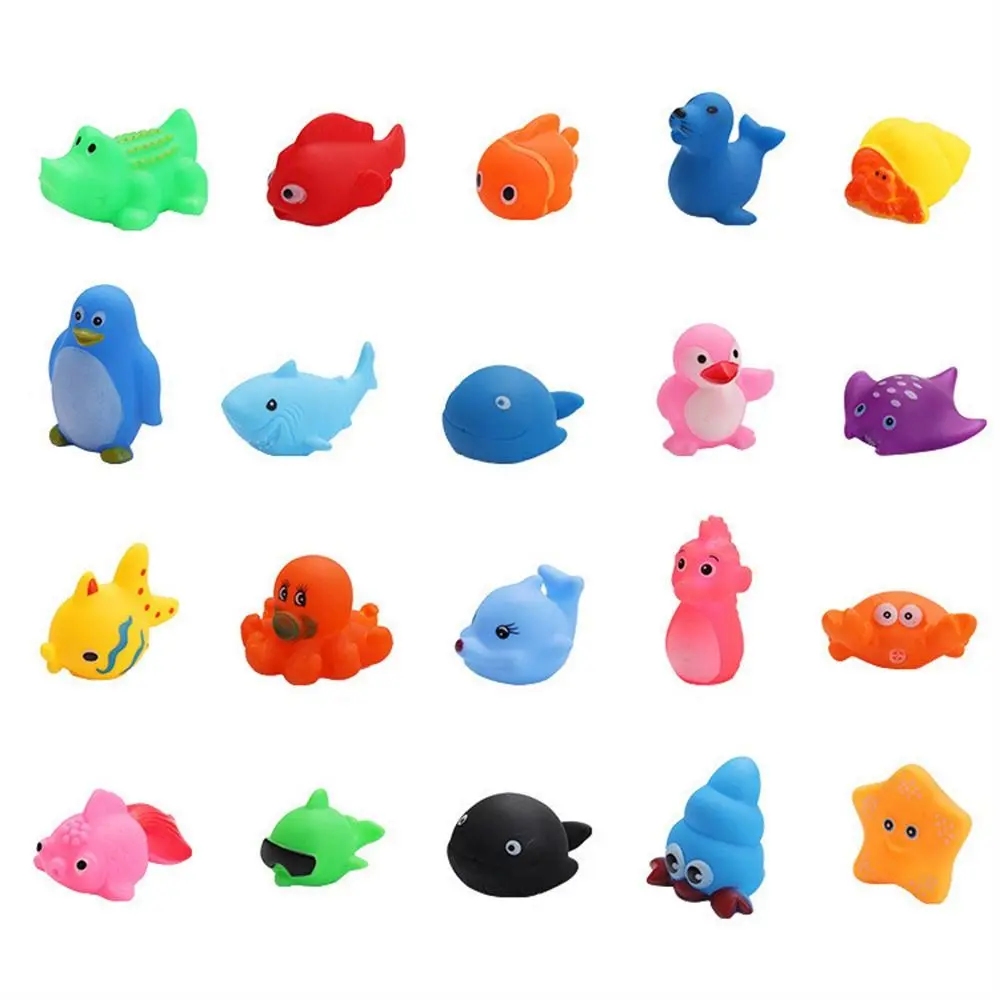 Funny Gift Cute Children Sound Squeaky Squeeze Colorful Float Shower Toy Baby Bath Toys Bath Toys Swimming Water Toys