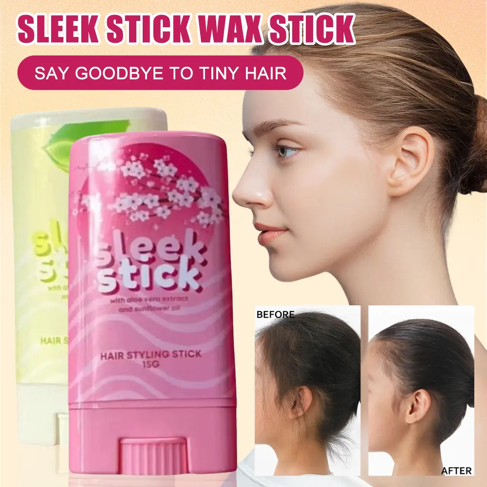 Sleek Stick Hair Styling Wax Stick Aloe Vera Extract Broken Hair Shaping Styling Stick Long Lasting