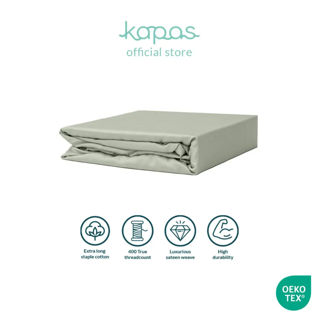 KAPAS LIVING | Duvet Cover | 100% ELS Cotton | Soft & Breathable | 400TC per square inch (1600TC per 10cm2) | Single/Queen/King/Super King