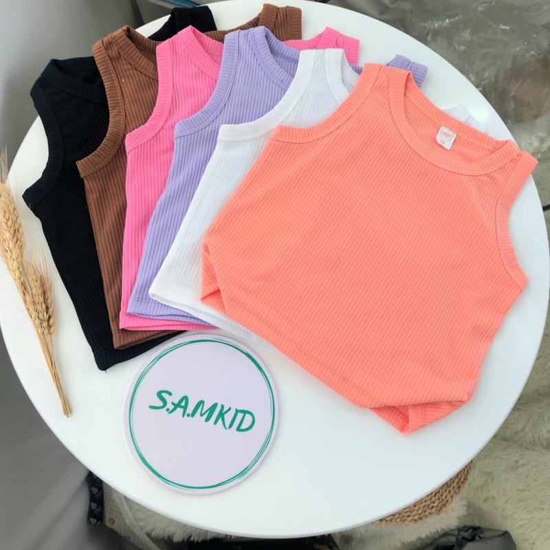 8-40kg Áo Sát Nách Ôm Body Bé Gái Vải Thun Tăm Cực Đẹp SAMKIDS Áo Bé Gái Mùa Hè có size đại