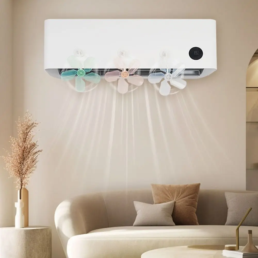 3Pcs Cute Wall Mounted Conditioning Guide Fan Adjustable Windmill Shaped Air Conditioner Windshield Plastic Anti Direct Blowing Air Conditioner Vent Cover Study Room