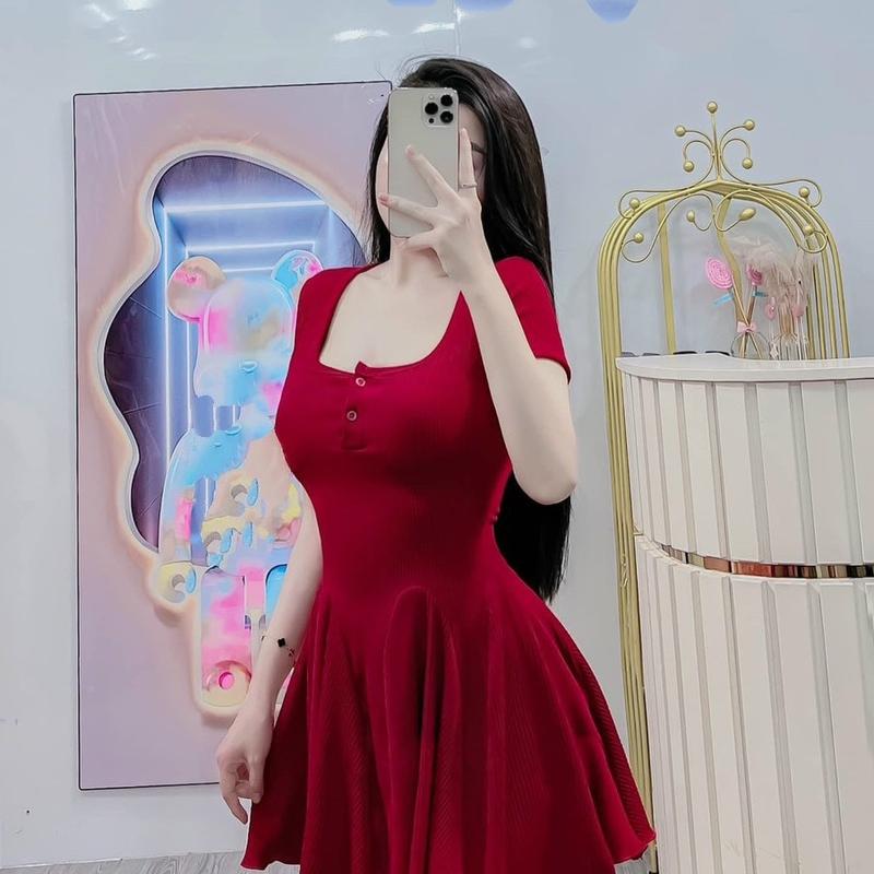 Đầm body tay ngắn, đầm dự tiệc cưới, đầm xinh nhẹ nhàng 107 (KHÔNG QUẦN) Nữ Khuy Women Dress Voan Voi