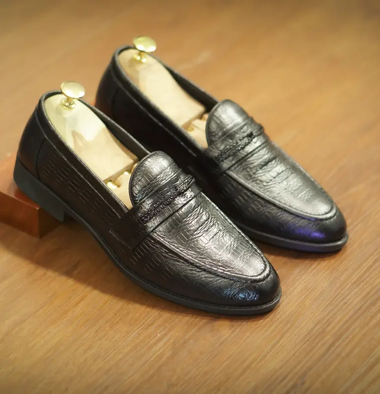 Giầy nam da bò vân sần bắp I Mã GHA006I Bảo hành 12 tháng I Mũi Tròn I Đế cao su I Shoes GiàY 2