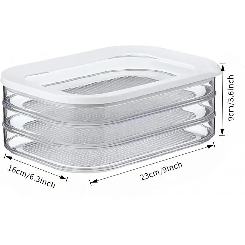 3 Layer Deli Meat Container, 1 Count Stackable Food Storage Box with Lid, Cold Cuts & Lunch Meat Organizer, Meal Prep Container for Cheese, Kitchen, Modern Kitchenware 2