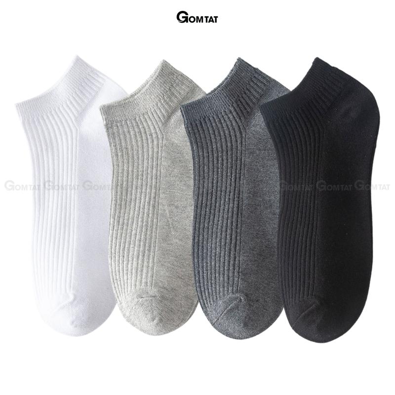  Combo 5 đôi tất nam cổ thấp GOMTAT họa tiết gân chìm vớ cổ ngắn chất liệu Thun cotton Menswear co giãn mềm mại thoáng mát - NT2-FIVE-2005-CB5 