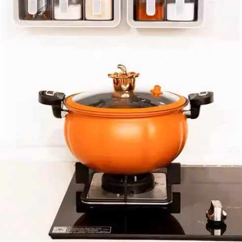 Nồi Áp Suất Bí Ngô Chống Dính 8L Thông Minh - Nồi Hầm 4in1 Hầm Gà, Cháo, Nồi Chiên, Xào Nấu Đa Năng 6