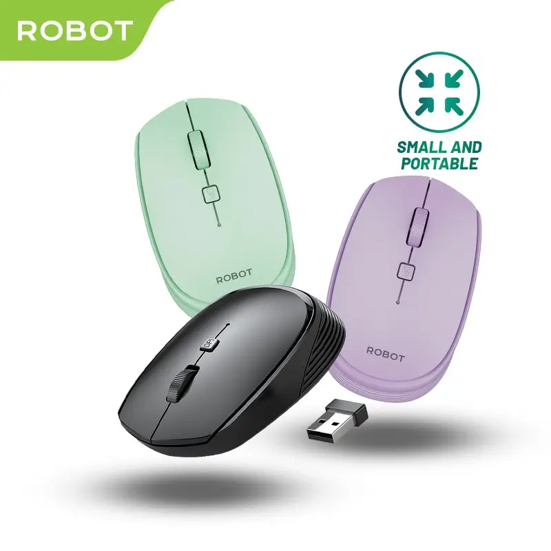 Mouse Wireless ROBOT M205 2.4G 1600DPI Receiver USB untuk PC Laptop-Garansi Resmi 1 Tahun [Bisa COD] Mouse Computer