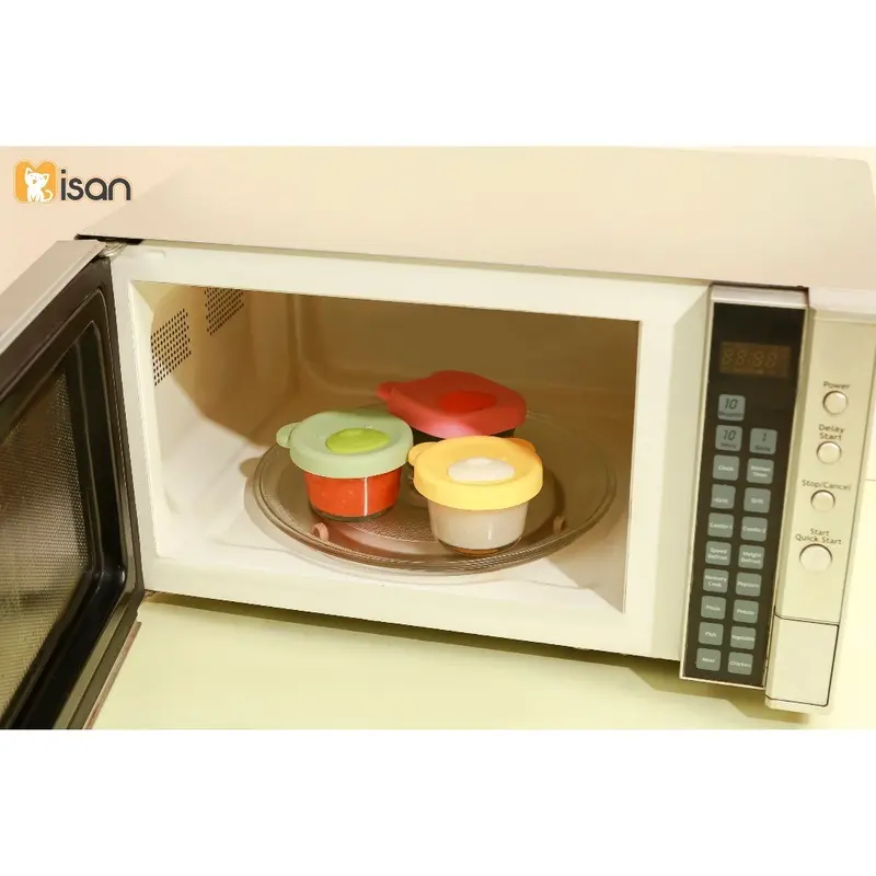 Hộp thuỷ tinh trữ đồ ăn dặm Misan size to 180ml chia vạch cho bé Kem chen  dam cốc  nấu 6