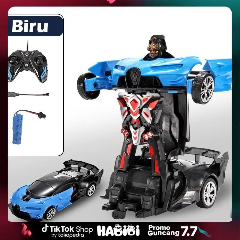 Mainan Mobil Remote Control Transformasi Robot, Rechargeable - Hadiah Ulang Tahun Anak Laki-Laki Toys mobile rc  bus  remote  control 0