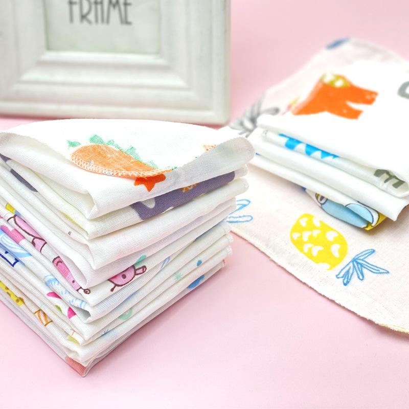 Khăn Tay Gạc Đôi Mật Độ Cao, 20X20Cm, Khăn Mặt Tắm, Gạc In Hoạt Hình, Khăn Vuông Cho Ăn 3