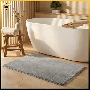 100% AsliLuxury  Style Bathmat Keset Kamar Mandi Anti Slip Bulu Tebal Karpet Mewah Mat Keset Bulu