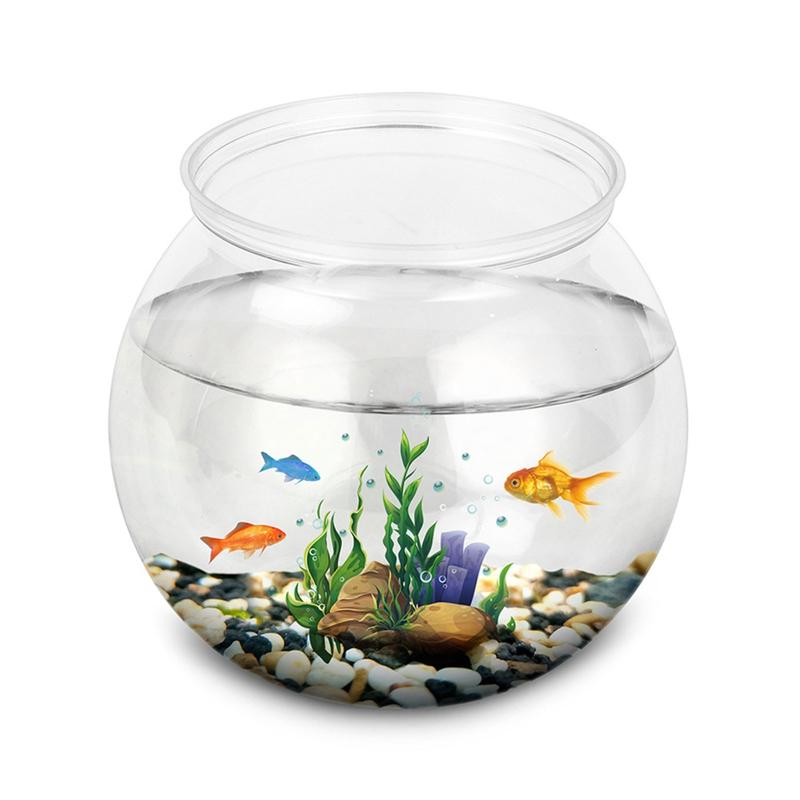 Plastics Round Aquarium Unbreakable Crystal-Clear Fish Bowls for Small Fish 4 Sizes Vases for Candy Ornament Holder 6