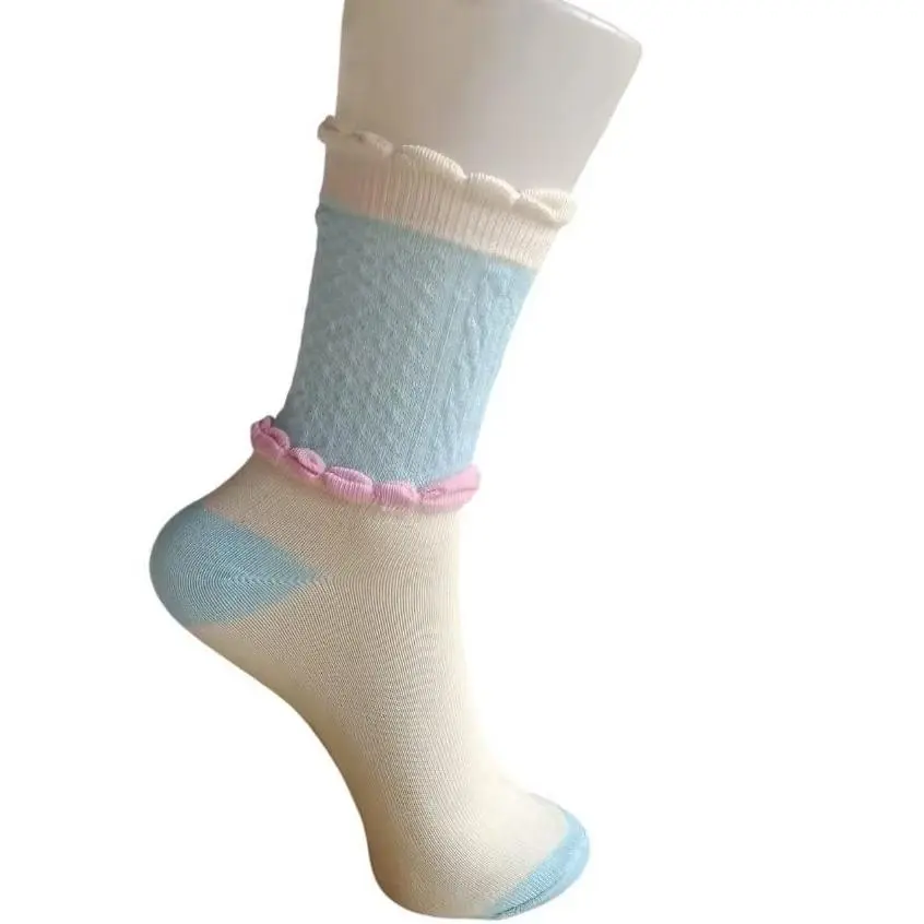 (6 pasang) kaos kaki renda anak tk sd catton spandex/kaos kaki renda anak perempuan/kaos kaki motif anak Fashion