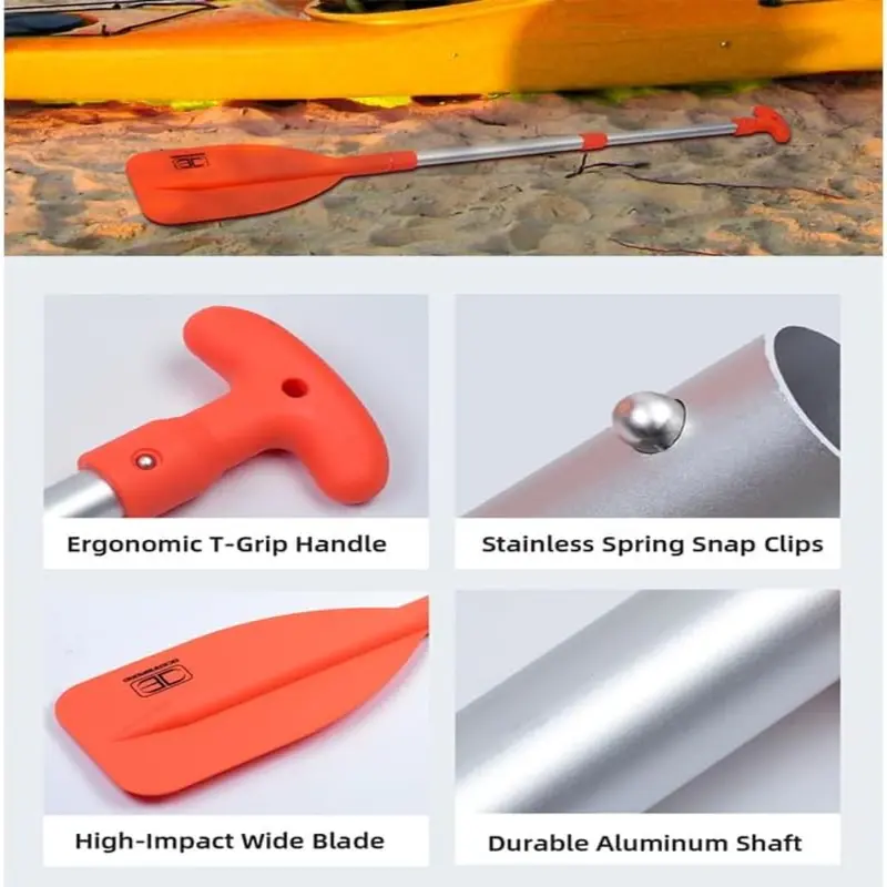 Canoe Kayak Paddle, Chất Lượng Cao, Có Thể Gấp Gọn, Thuyền Khẩn Cấp, Gióng Thuyền, Trục Nhôm Nhẹ, Có Thể Điều Chỉnh Độ Dài, Thích Hợp Cho JetSki Boating Kayak Ore 4