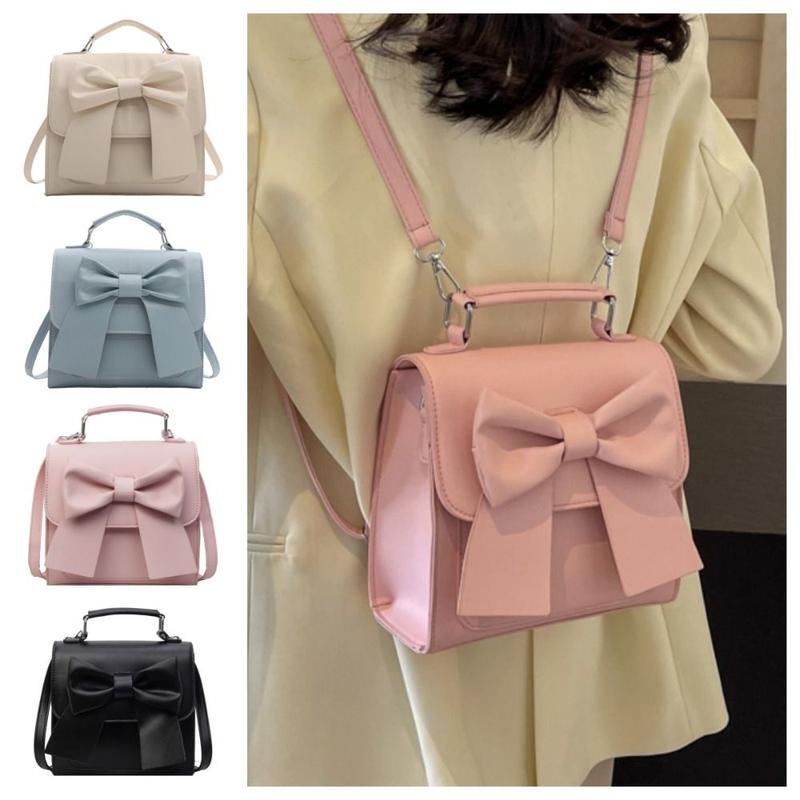 Product Introduction of Trendy Korean Style Pink Bowknot Backpack Aesthetic Sweet Bowknot Shoulder Bag Handbag Chic Crossbody PU Bag Streetwear 9