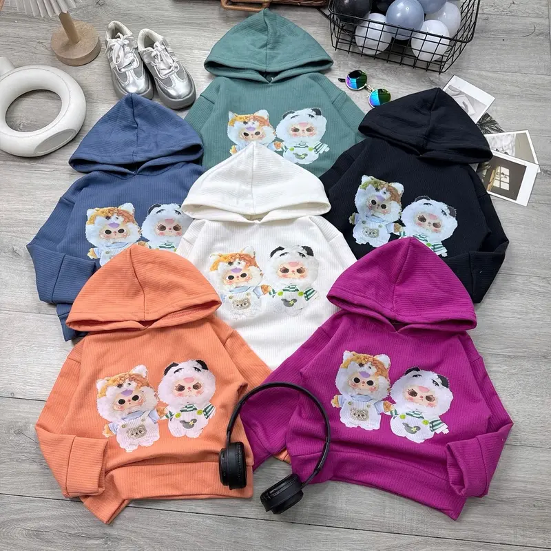Combo 3 áo nỉ mũ hoodie in hình hót (M1) bé trai,bé gái chất nỉ ngoại lót bông dày vừa,mềm mịn sịn phù hợp thời tiết xuân,thu, đông.Qc cao cấp 0