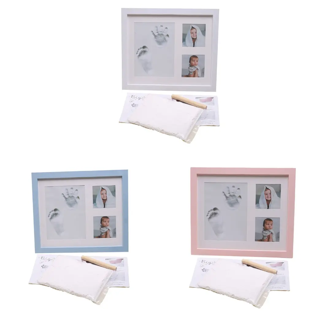 Infant Hand and Footprint Display Frame Baby's Growth Unique Keepsake Commemorative Baby Hand and Foot Imprint