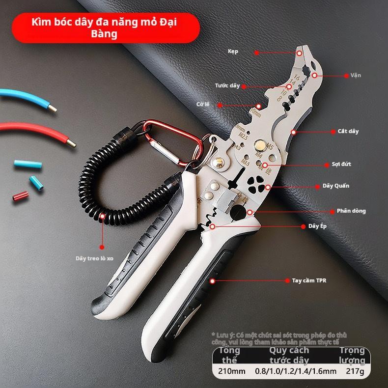 kìm tuốt dây đa chức năng, thiết kế mỏ đại bàng 28 trong 1, dành cho các bác sửa chữa điện.Kìm tuốt dây mỏ đại bàng