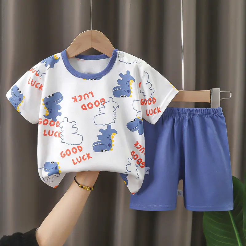 Bộ cộc tay cotton cho bé trai siêu mát, bộ hè bé trai QC "Dautaykids_HN" 2