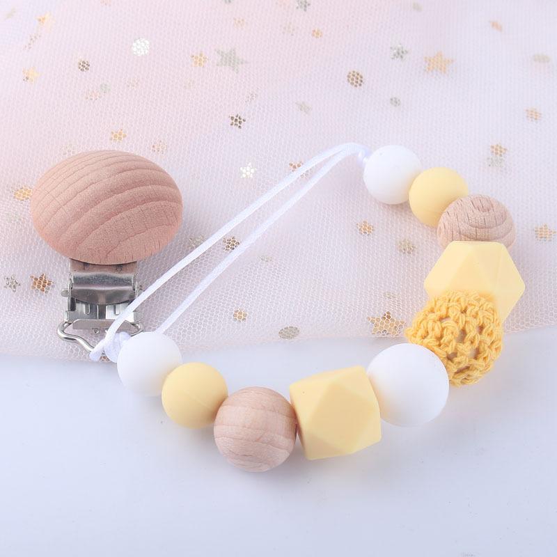 Product Introduction of New Baby Silicone Soothing pacifier Chain Baby Tooth Grinder Tooth Glue Toy Multi color Anti drop Bracelet 10