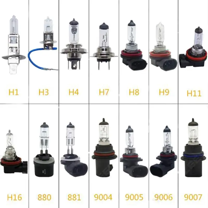 Đèn Halogen, Bóng sáng, 9005 và 9006, cho đèn pha ô tô, Bóng đèn H1, H3, H4, H7, H11, HB3, Đèn sương mù