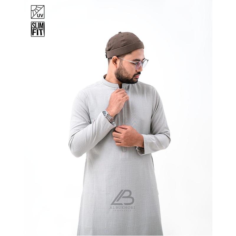 Al Bukhori - Anti UV Jubah Gamis Thobe Slimfit Pria Dewasa Premium Lengan Panjang - Jubah Abbas 3