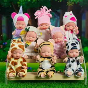 Mainan Boneka Bayi Super Mini Newborn Perempuan Tidur Mini Lucu Mirip Asli Ukuran 11 Cm Bisa Berputar
