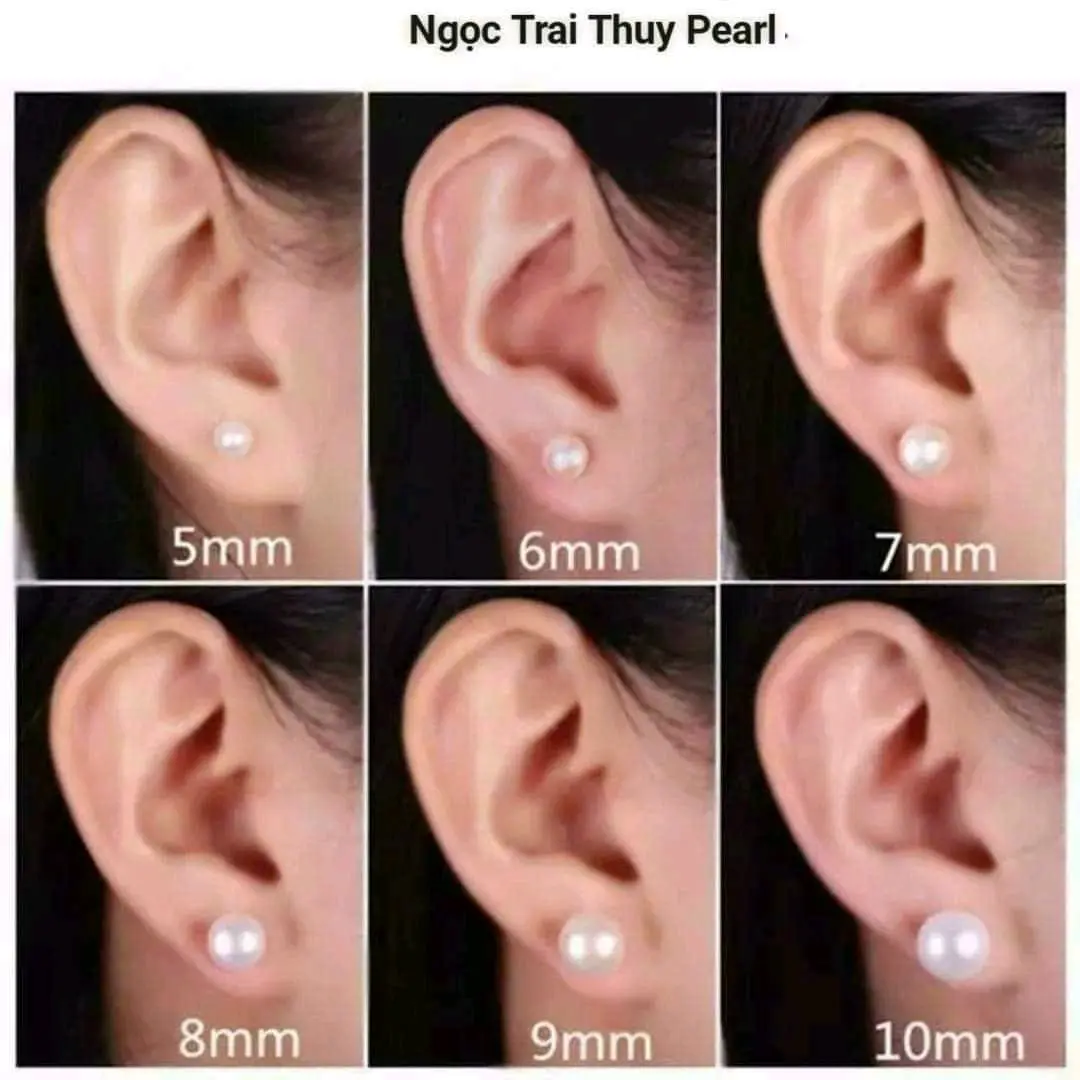 Bông tai nụ ngọc trai  8li các màu loại đẹp ( có 6 màu)