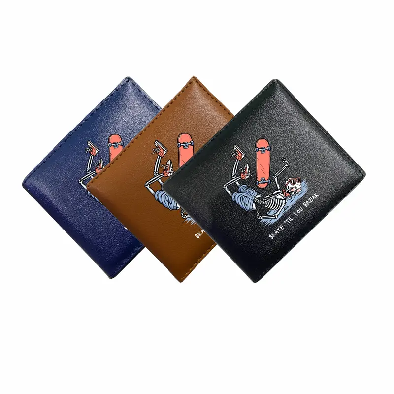 Dompet pria anak remaja pu leather kulit sintetis miniso skate 'til you break Uang Hitam Kartu 4