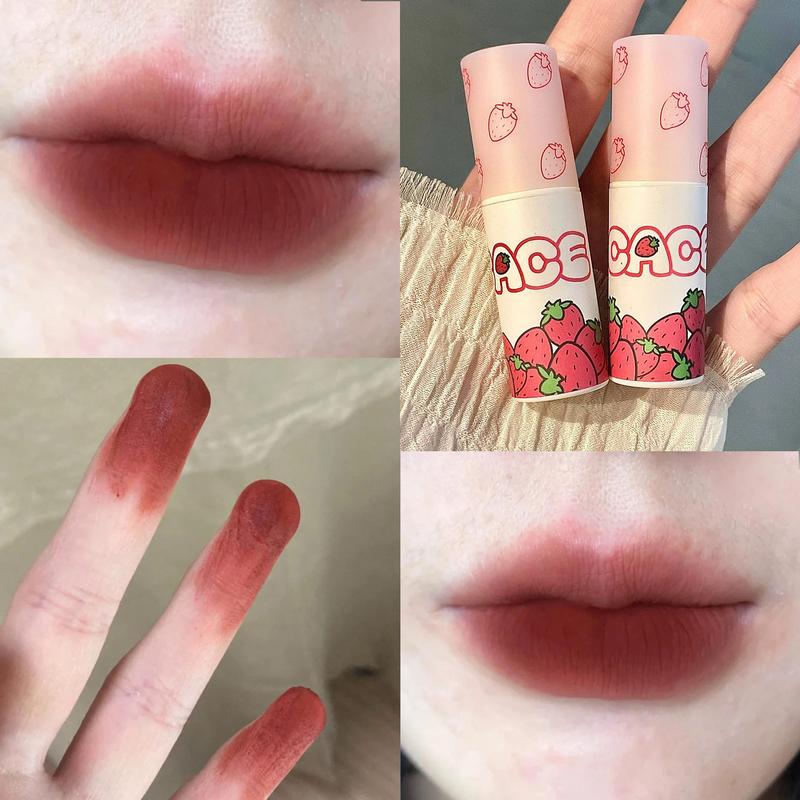 Son Môi Dạng Lỏng Mờ, 6 Màu, Nâu, Hồng, Men, Dễ Thương, Dâu Tây, Không Thấm Nước, Nhung, Khỏa Thân, Đỏ, Bùn, Má, Phấn Đỏ, Mỹ Phẩm Cosmetic Trang Điểm 2