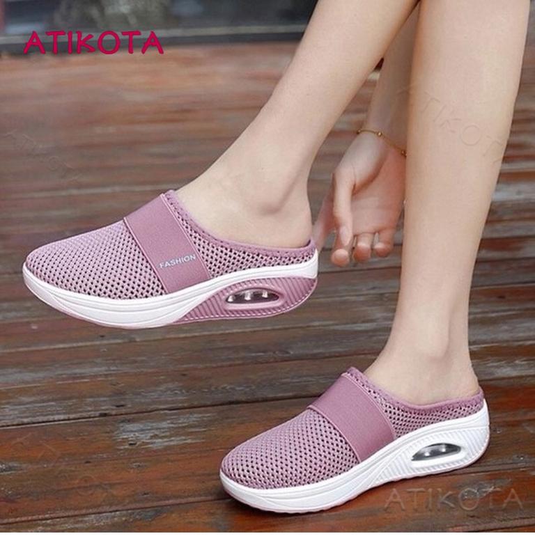 Product Introduction of SS24 Kasut berjalan ortopedik untuk wanita, kasut tidak licin dengan kusyen udara, untuk pesakit kencing manis, bersaiz besar 5