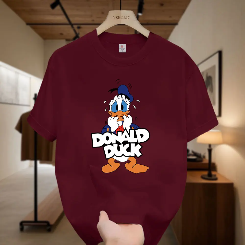 Donald Duck T-Shirt Men's Short Sleeves Trend Loose Plus Size Couple Oversize Top Unisex
