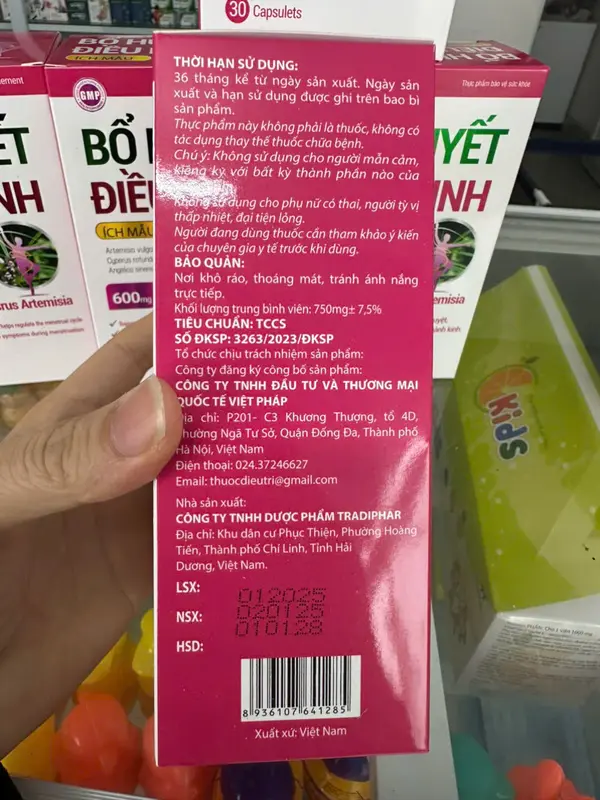 [Chính hãng] Bổ huyết Điều kinh _ Hỗ trợ điều kinh, giảm đau bụng kinh, lưu thông tuần hoàn _ Giảm tình trạng da xanh xao, khí sắc kém 3