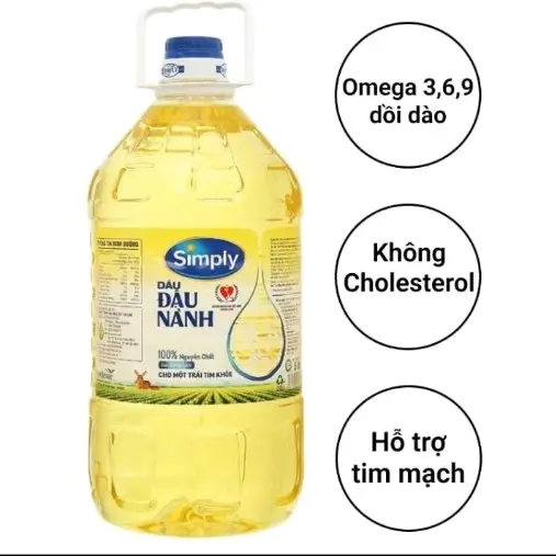 Dầu đậu nành simply can 5lit Dầu Ăn(trái tim khỏe của mọi nhà)