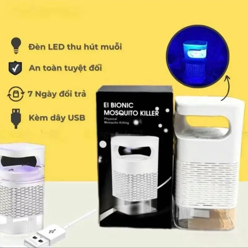 Đèn UV Quạt Hút Thông Minh Diệt Côn Trùng Công Nghệ LED Kiêm Đèn Ngủ 22cm Loại 1