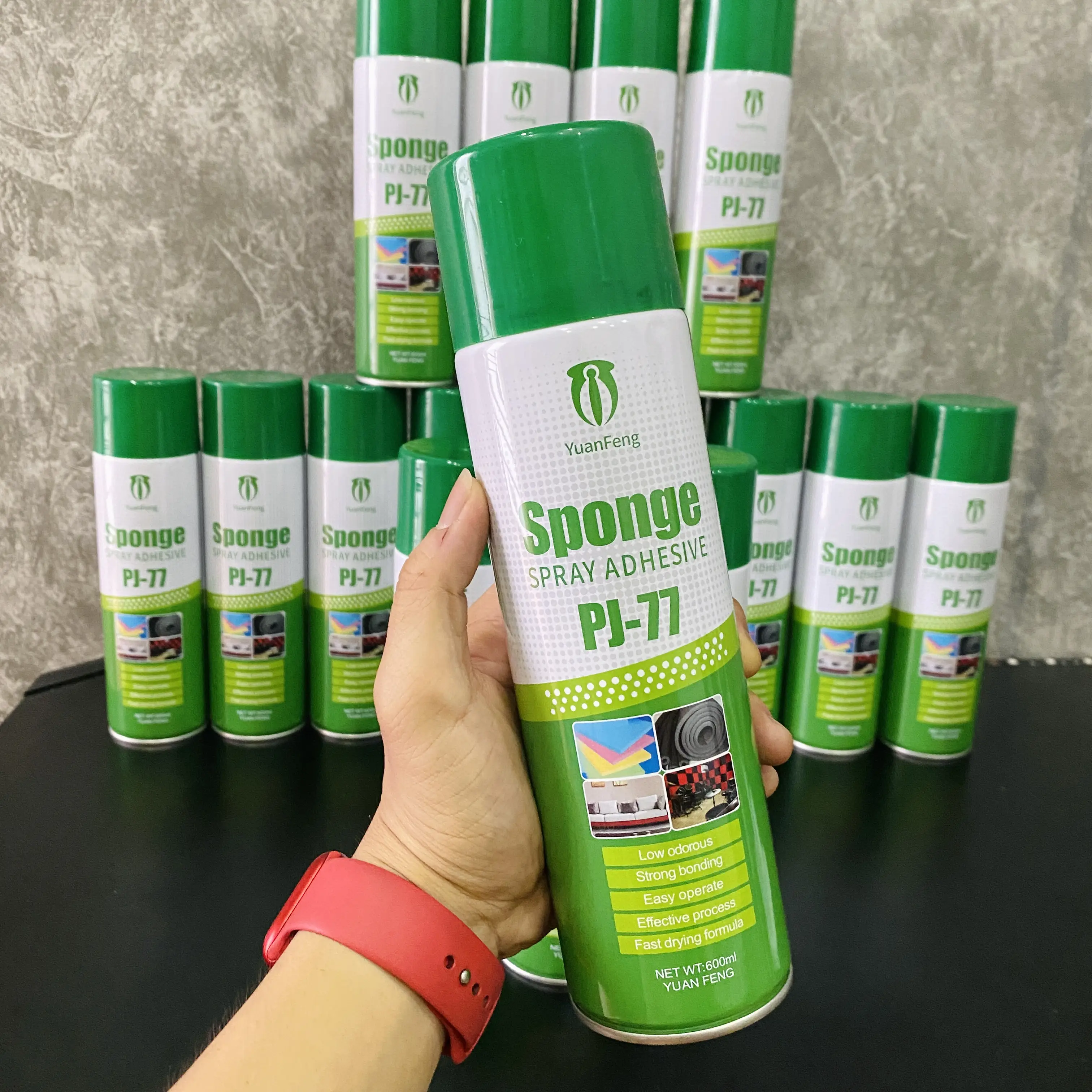 Keo xịt dành cho tường Nhám Ẩm PJ-77 Chuyên dụng cho Tường Ẩm, Tường Bong Sơn, Tường Xi Măng, quét vôi nhám khó ăn keo giấy