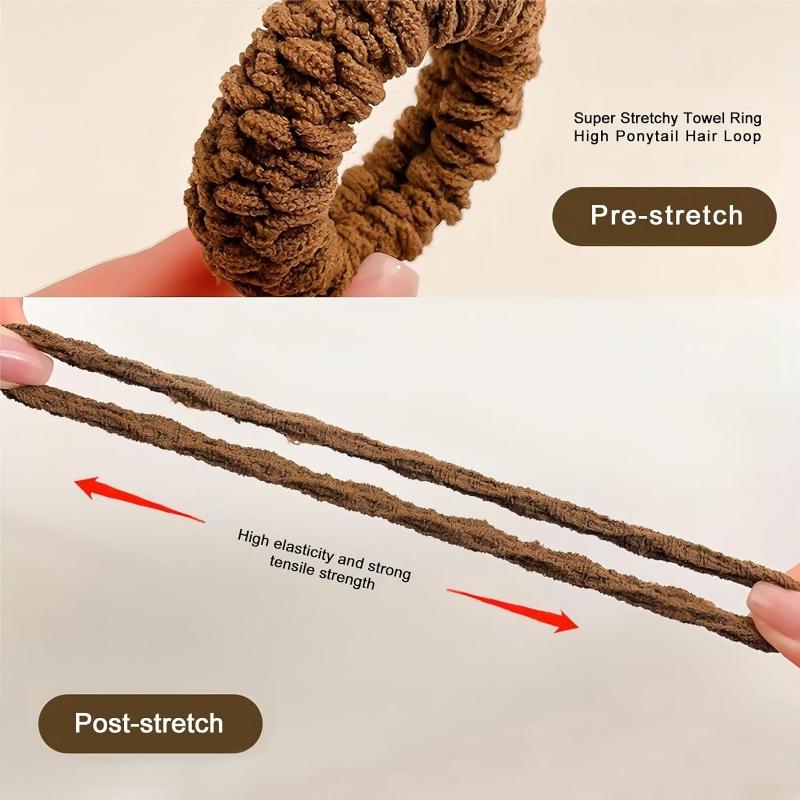 Product Introduction of 1PC High Elastic Hair Rope Towel Pleated Scrunchie Thicken High Ponytail Holders Rubber Band Scrunchies 10