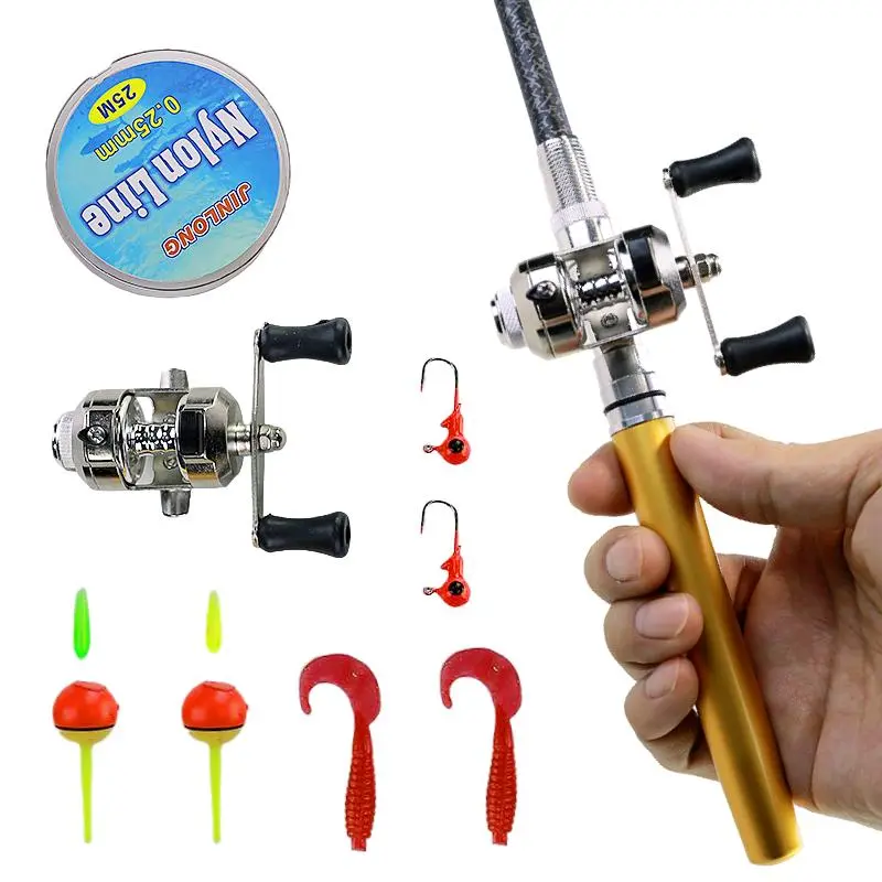 Fishing Rod & Reel Combo with Accessories, 1 Set Portable Pocket Size Fishing Rod Pen, Fishing Accessories for Outdoor 0
