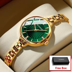 Curren Fashion Stainless Steel Women's Watch Women's Student Leisure Sports Watch Jam Tangan Wanita Women's Gift Box