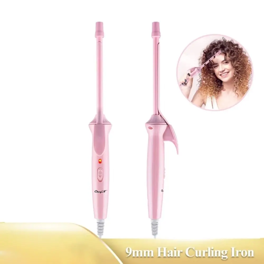 New Professional Mini Hair Curling Iron Electric Ceramic 9mm Curler Wand Small Crimping Iron Superfine Salon Styling Tool